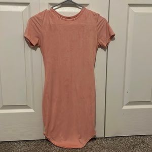 Pink suede dress
